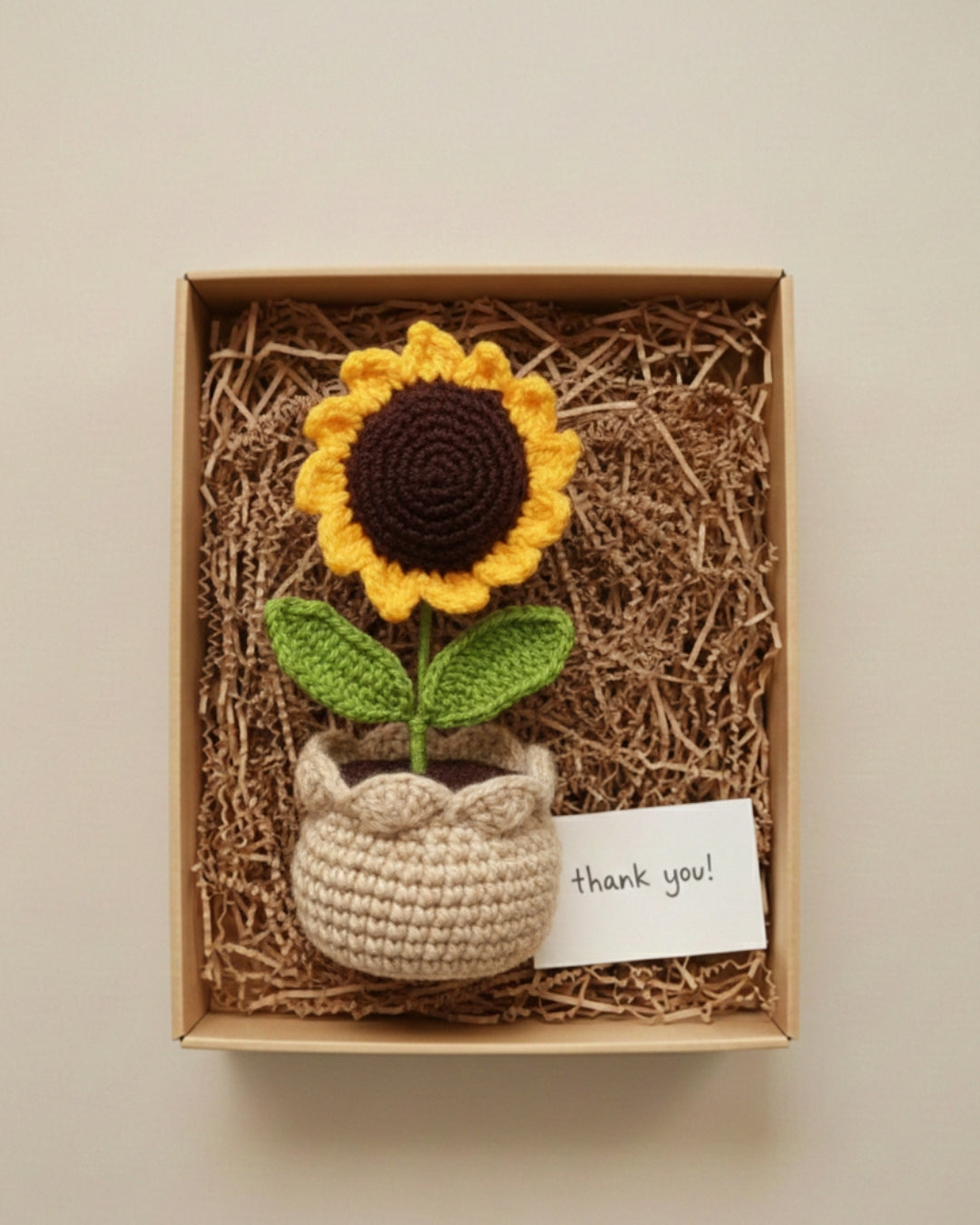 Handmade Crochet Sunflower with Pot