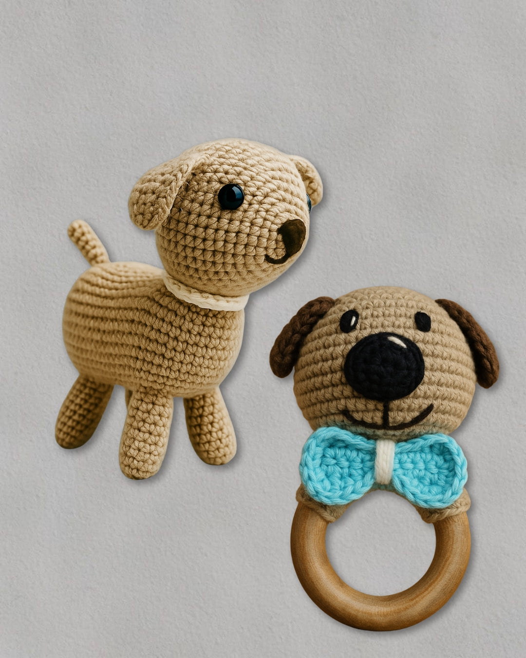 Handmade Crochet Scooby Do Toy and Rattle Set for Babies Soft and Safe