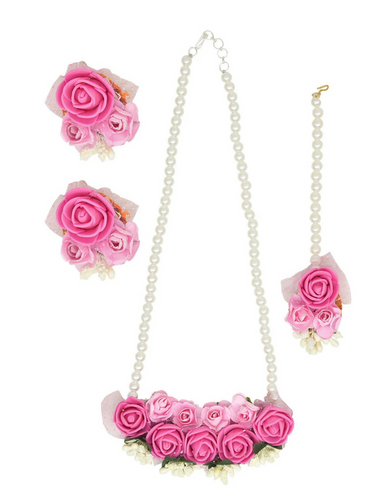 Pink Floral Jewellery for Girls (Set Pack of 4)