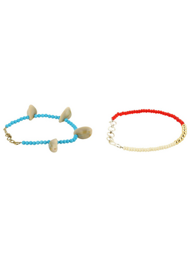 Multicolor Beads Anklets for Girls (Set of 2)
