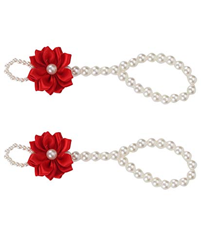 Red Flowered Anklet for Girls