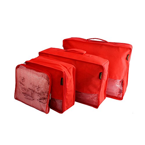 Red Luggage Organizer (Pack of 4)