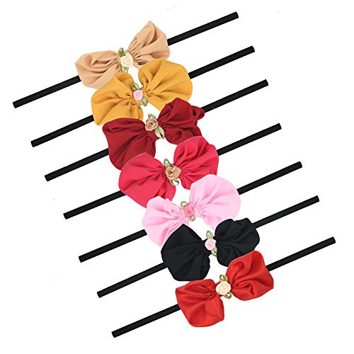 Pack of 7 Multicolor Beautiful Bow Headbands for Girls