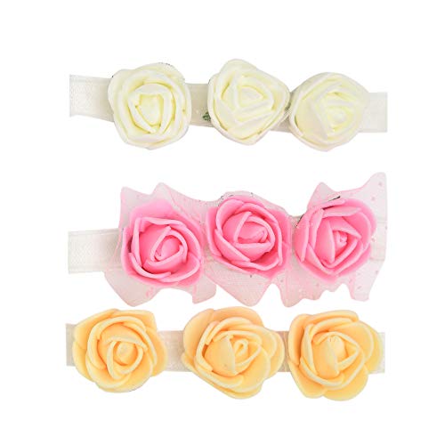 Multicolor Pack of 3 Floral Headbands for Baby Girl