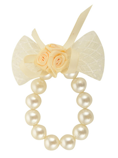 Flowered Cream Pearl Bracelet for Girls