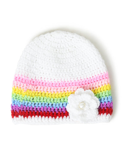 Handmade Woollen Rainbow Cap for Girls