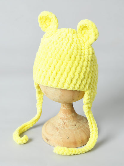 Yellow Handmade Woollen Baby Caps