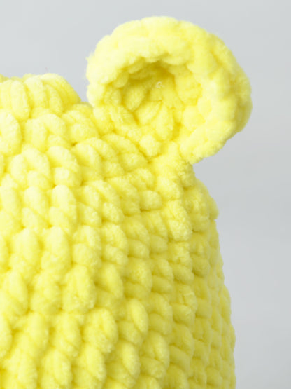 Yellow Handmade Woollen Baby Caps