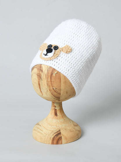 White Handmade Woollen Cap for Boys