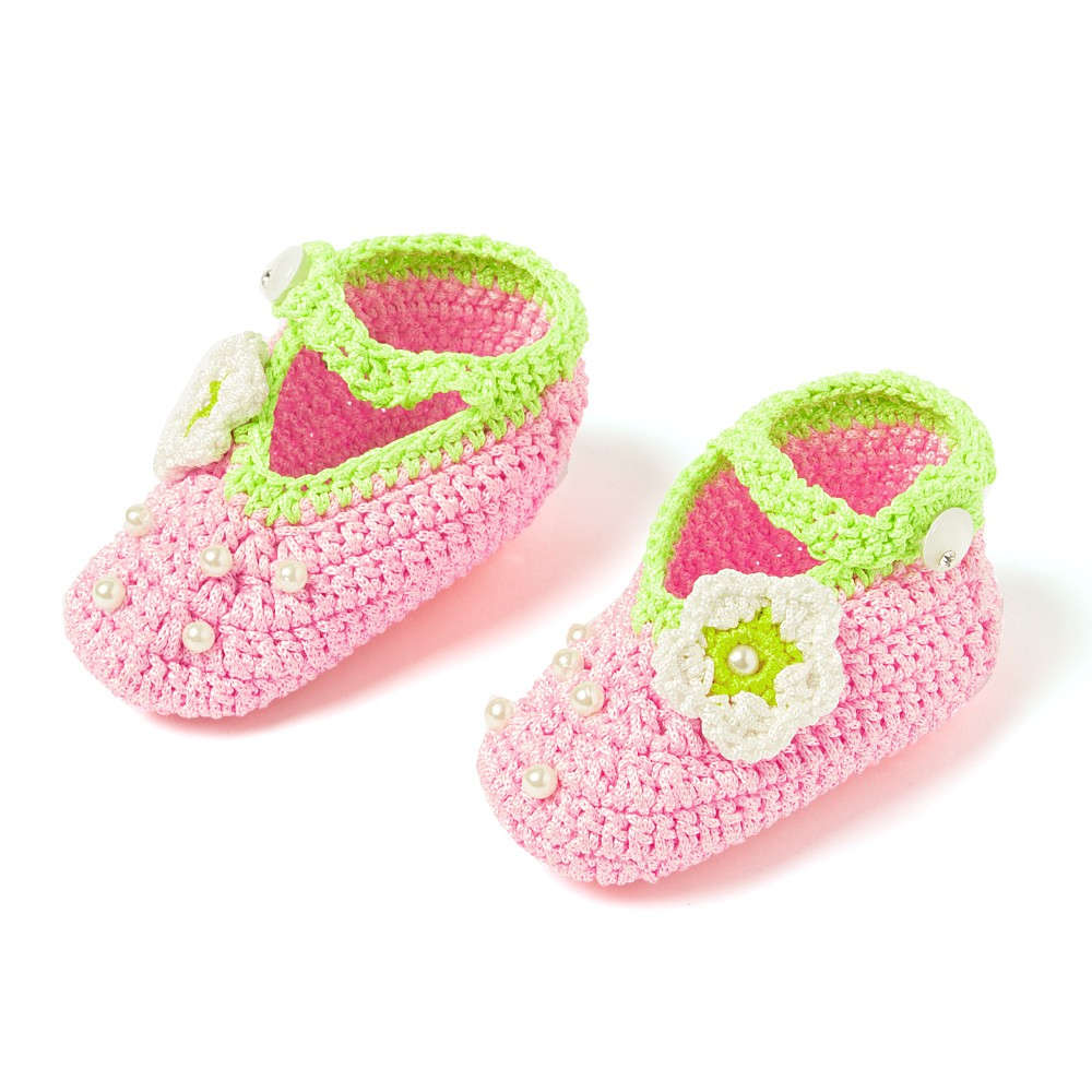 Pink Crochet Baby Booties for Girls
