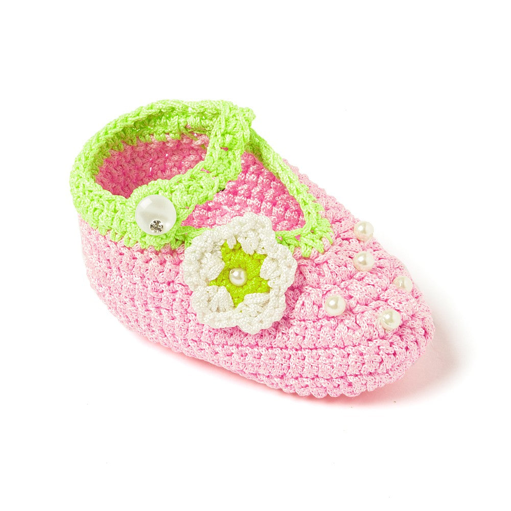 Pink Crochet Baby Booties for Girls