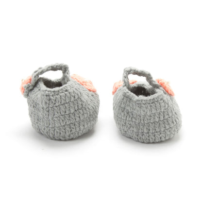 Grey Crochet Baby Booties