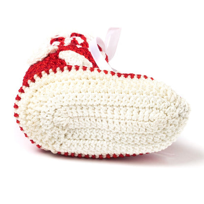 Red & White Crochet Baby Booties Shoes