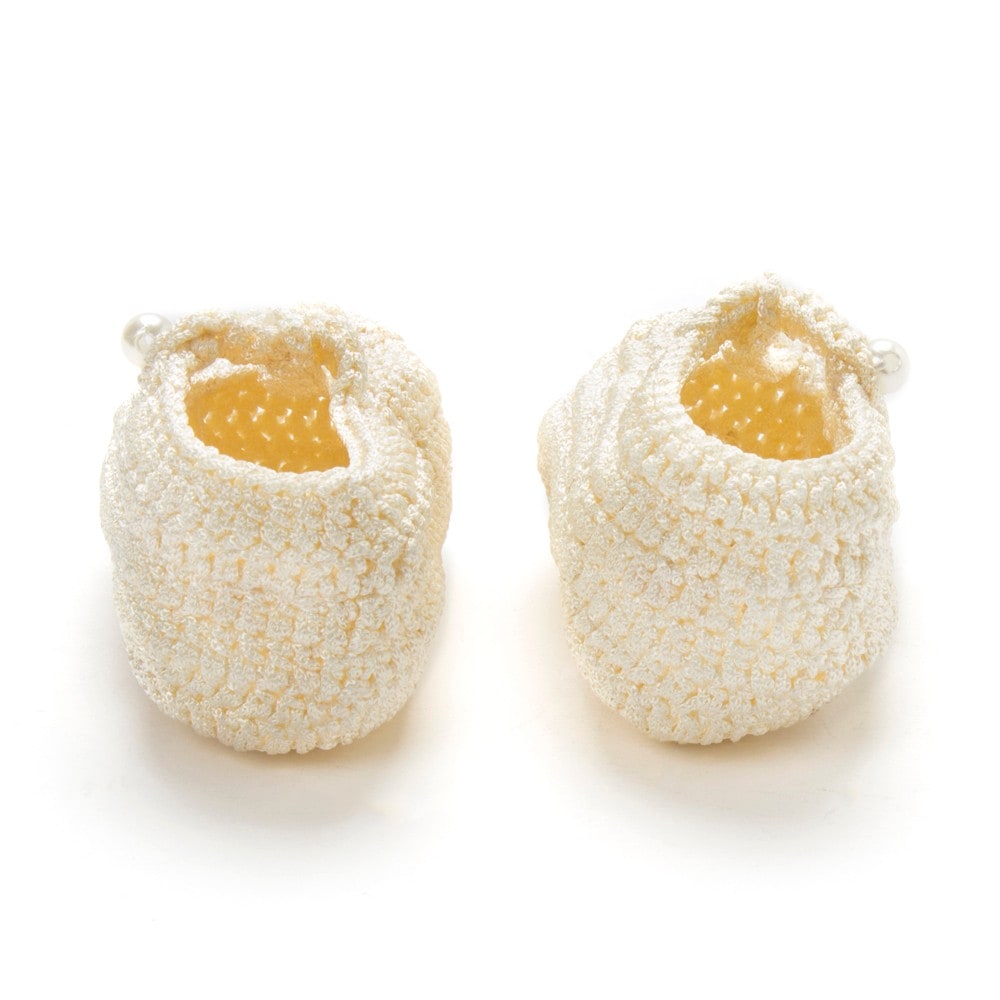 White Crochet Baby Booties