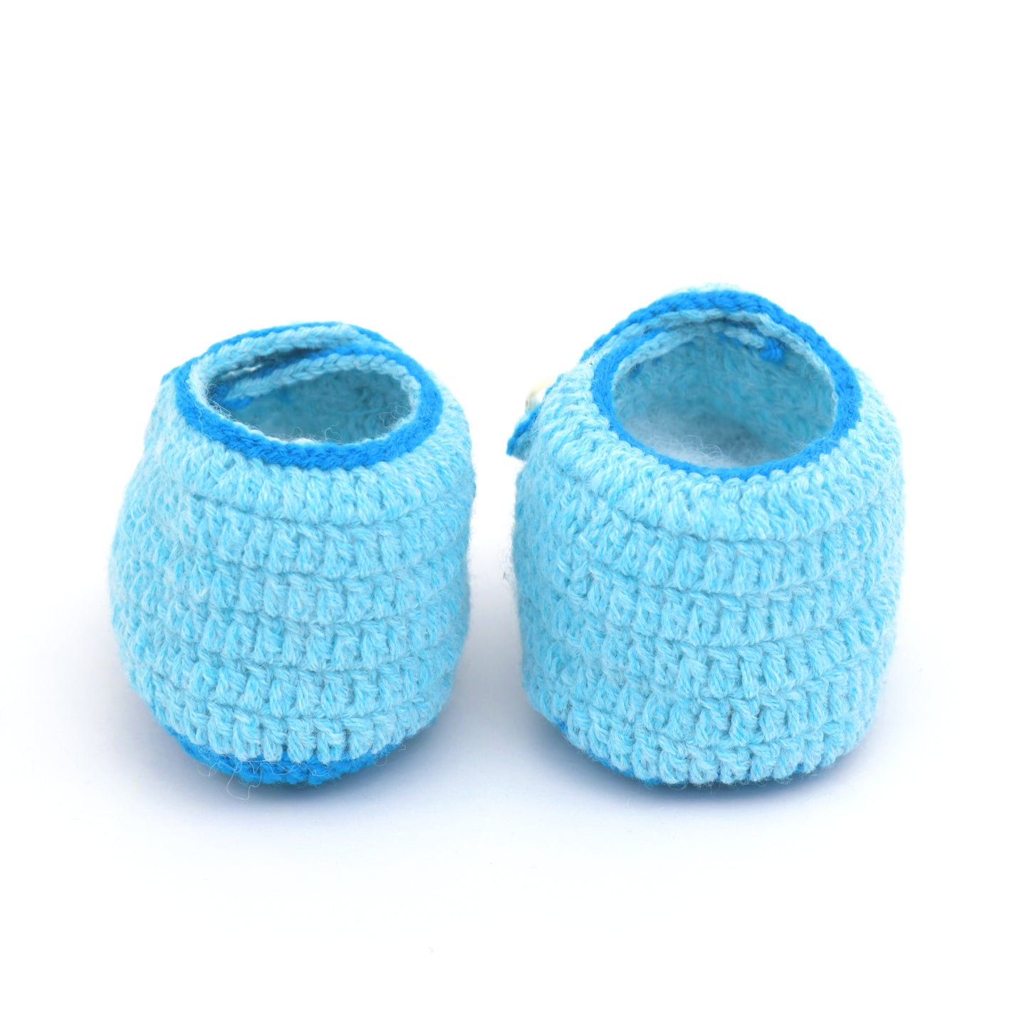 Blue Woollen Baby Booties