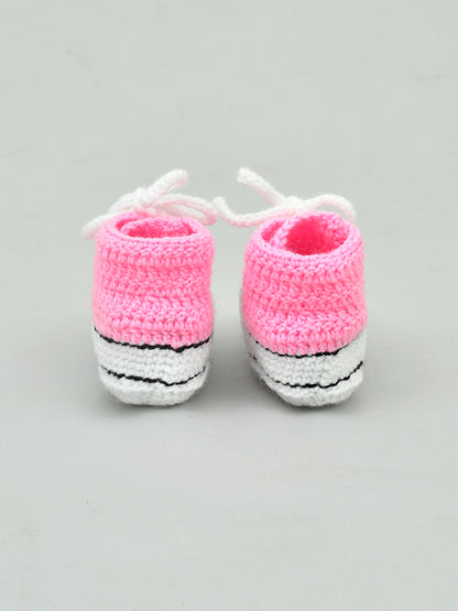 Brown & White Baby Booties Shoes