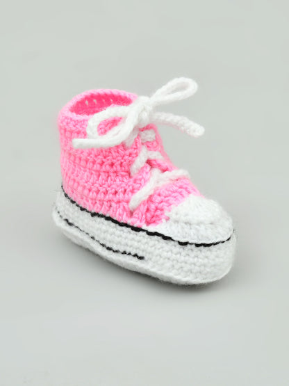 Pink & White Baby Booties Shoes