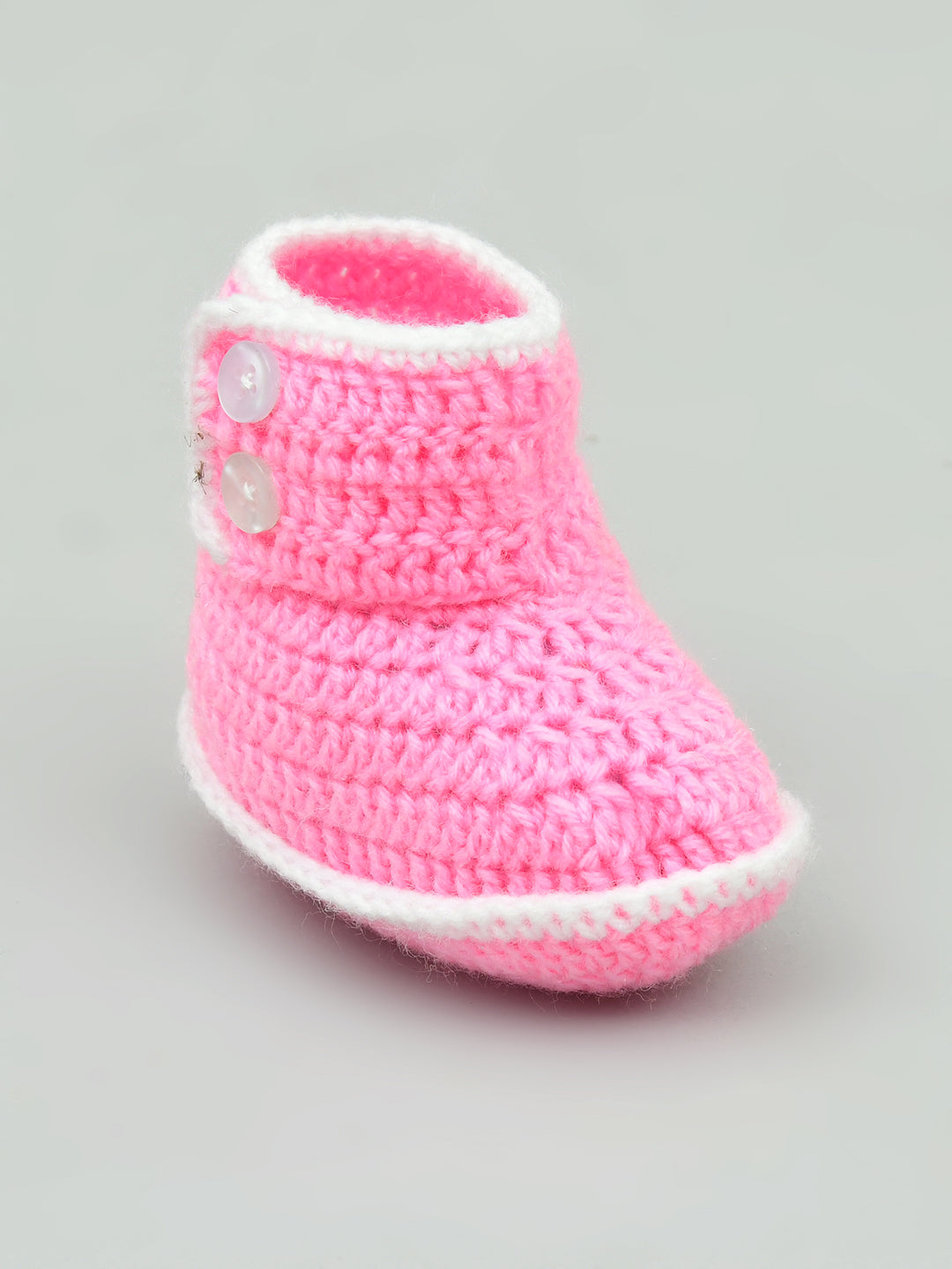 Pink Woollen Baby Booties