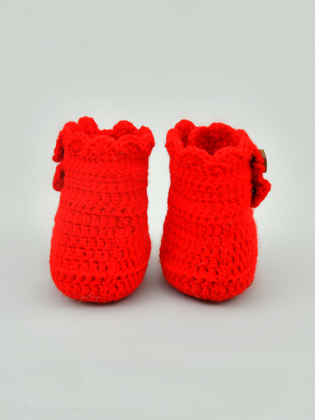 Red Woollen Baby Booties