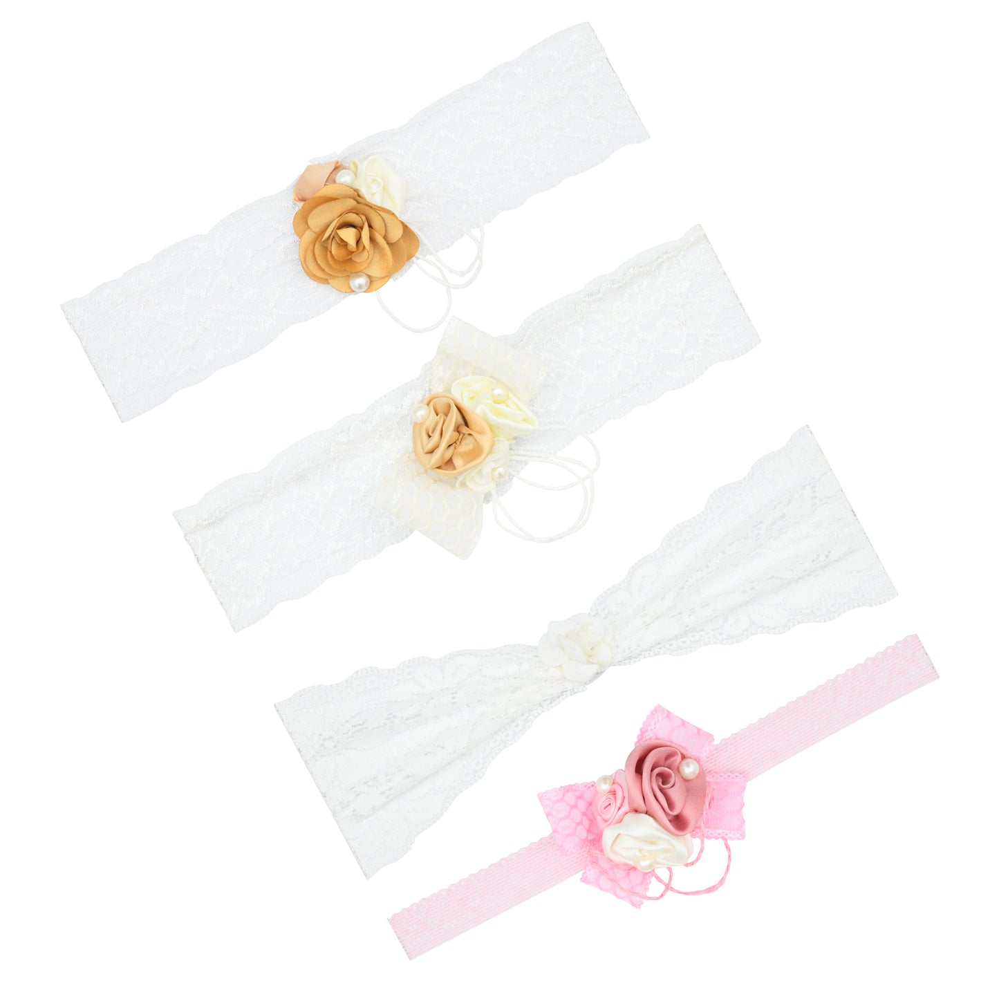 Pack of 4 Multicolor Bow Cute Headbands for Baby Girl