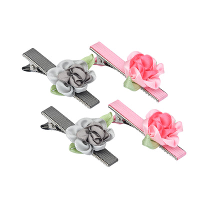 Pink & Grey Hair Accessories for Girls Gift Box ( Pack of 13 )