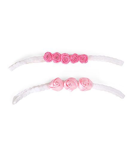 Multicolor Little Roses Baby Girls Headbands (Pack of 2)