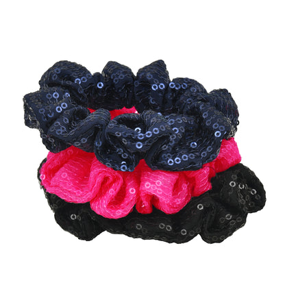 Multicolor Sparkling Sequin Hair Scrunchies for Girls (Combo)