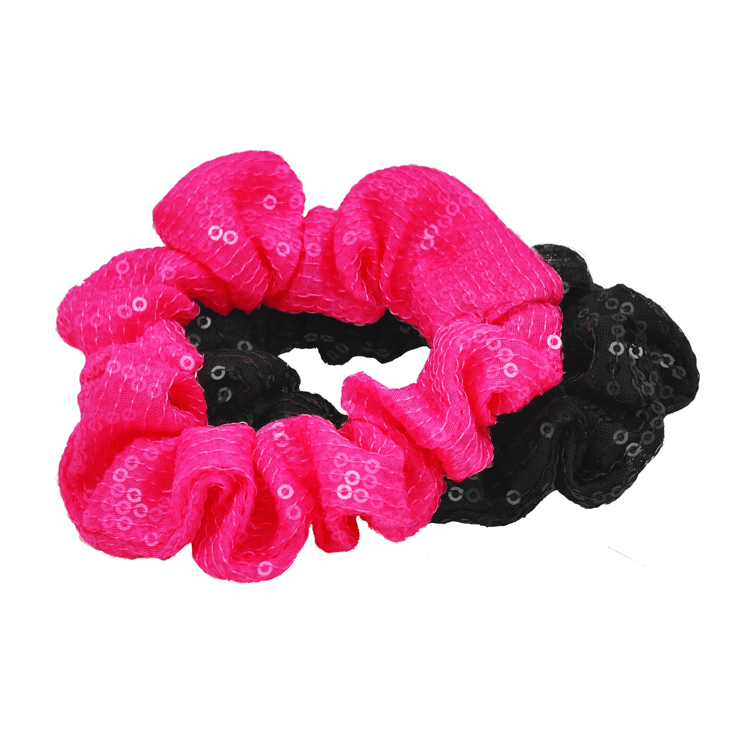 Multicolor Sparkling Sequin Hair Scrunchies for Girls (Combo)
