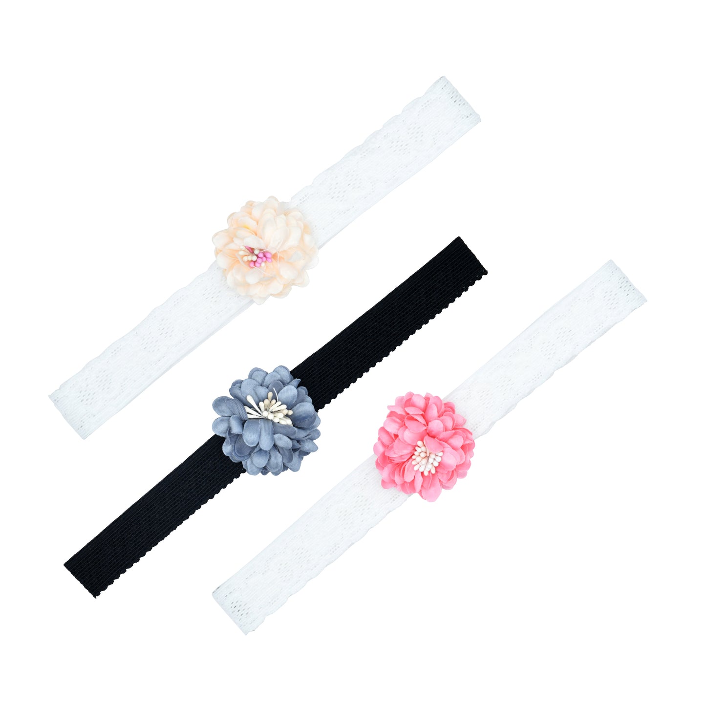 Pack of 3 Multicolor Beautiful Spring Headbands for Girls