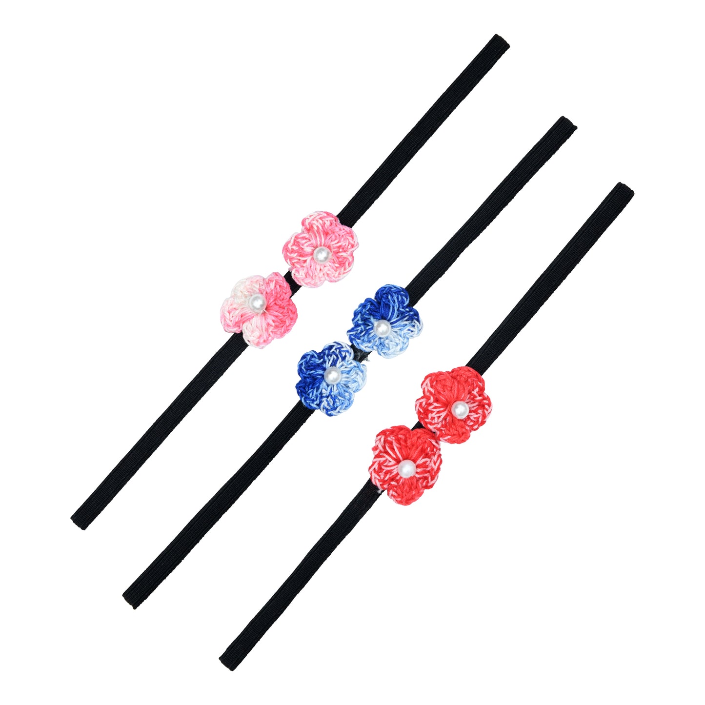 Pack of 3 Multicolor Instant Style Headbands for Girls