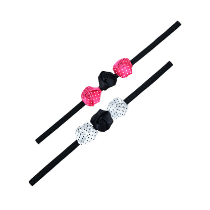 Multicolor Little Roses Baby Girls Headbands (Pack of 2)