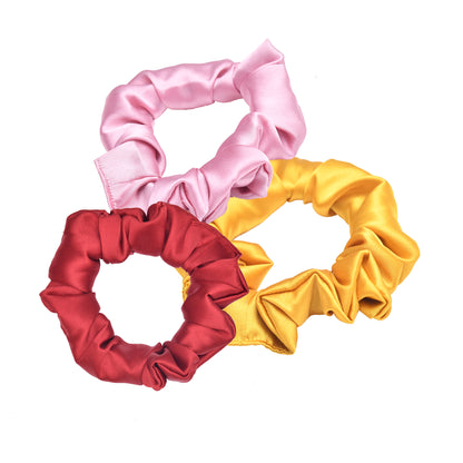 Set of 3 Multicolor Super Bloom Ponytail Scrunchies for Girls