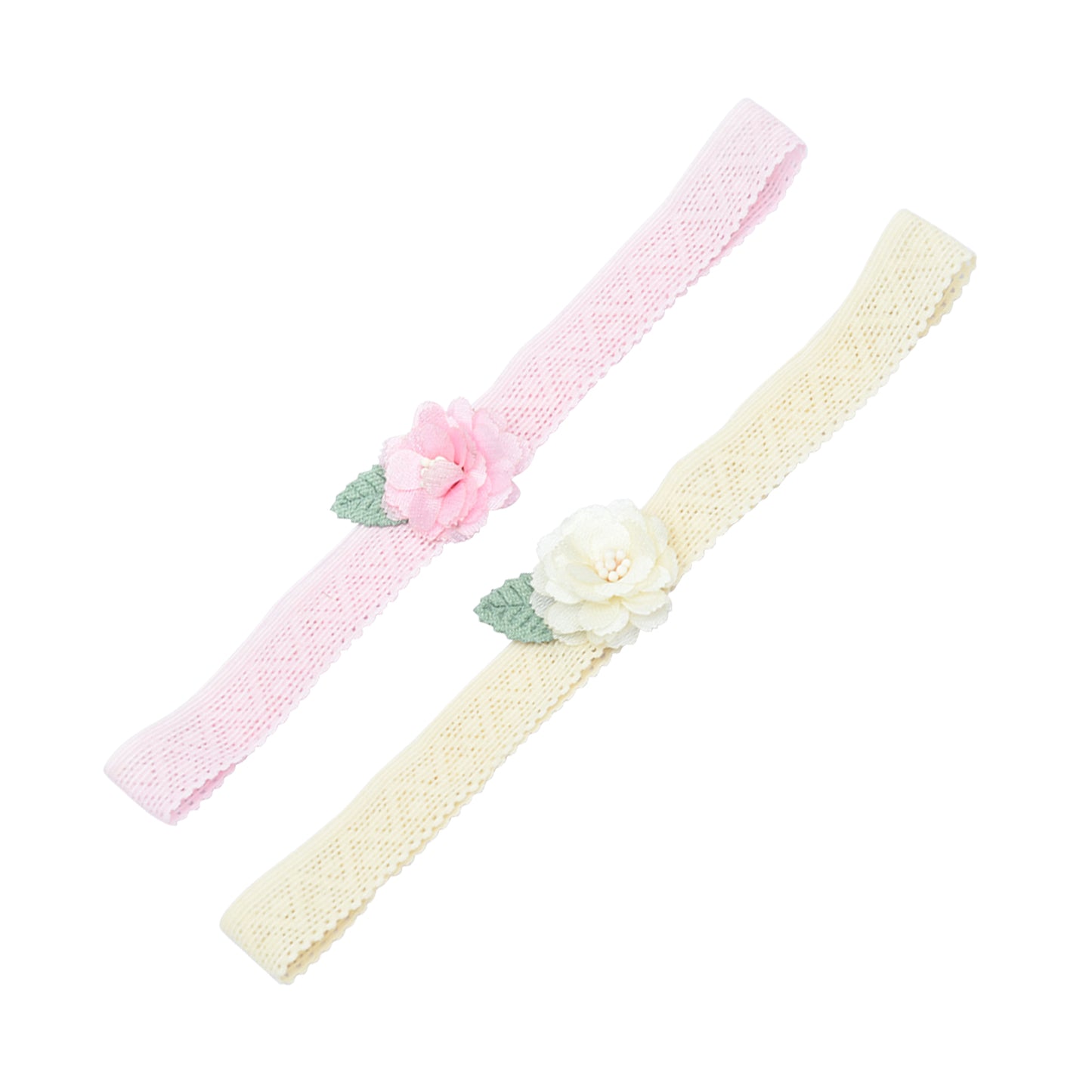 Pink & White Floral Headband for Girls (Pack of 2)