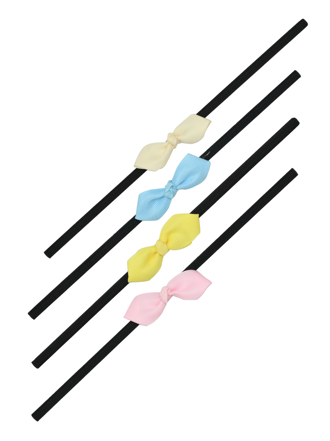 Pack of 4 Multicolor Ribbon Headbands for Girls