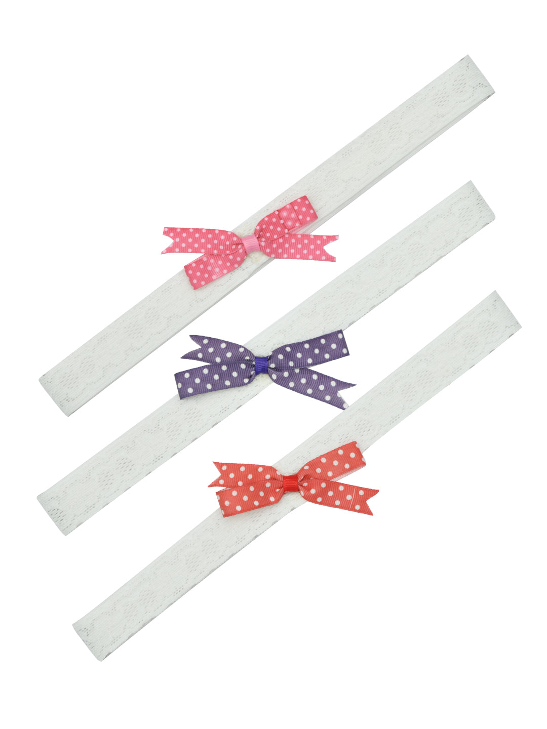 Pack of 3 Multicolor Ribbon Headbands for Baby Girl