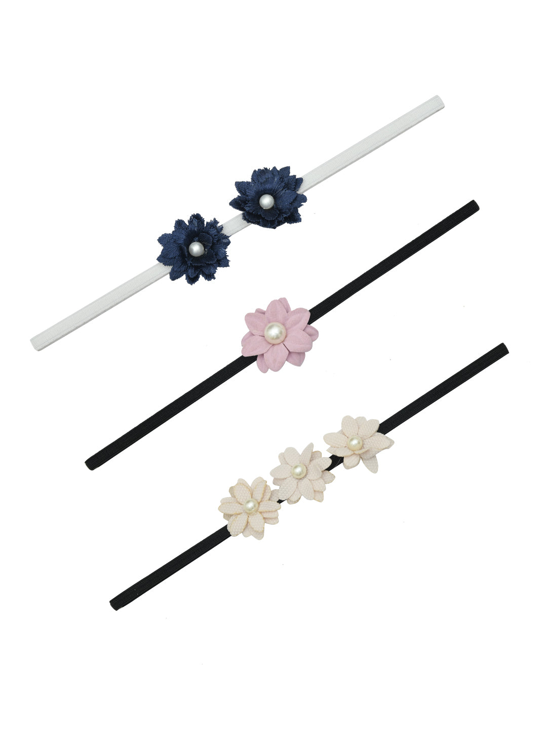 Pack of 3 Multicolor Pretty Petals Headbands for Baby Girls