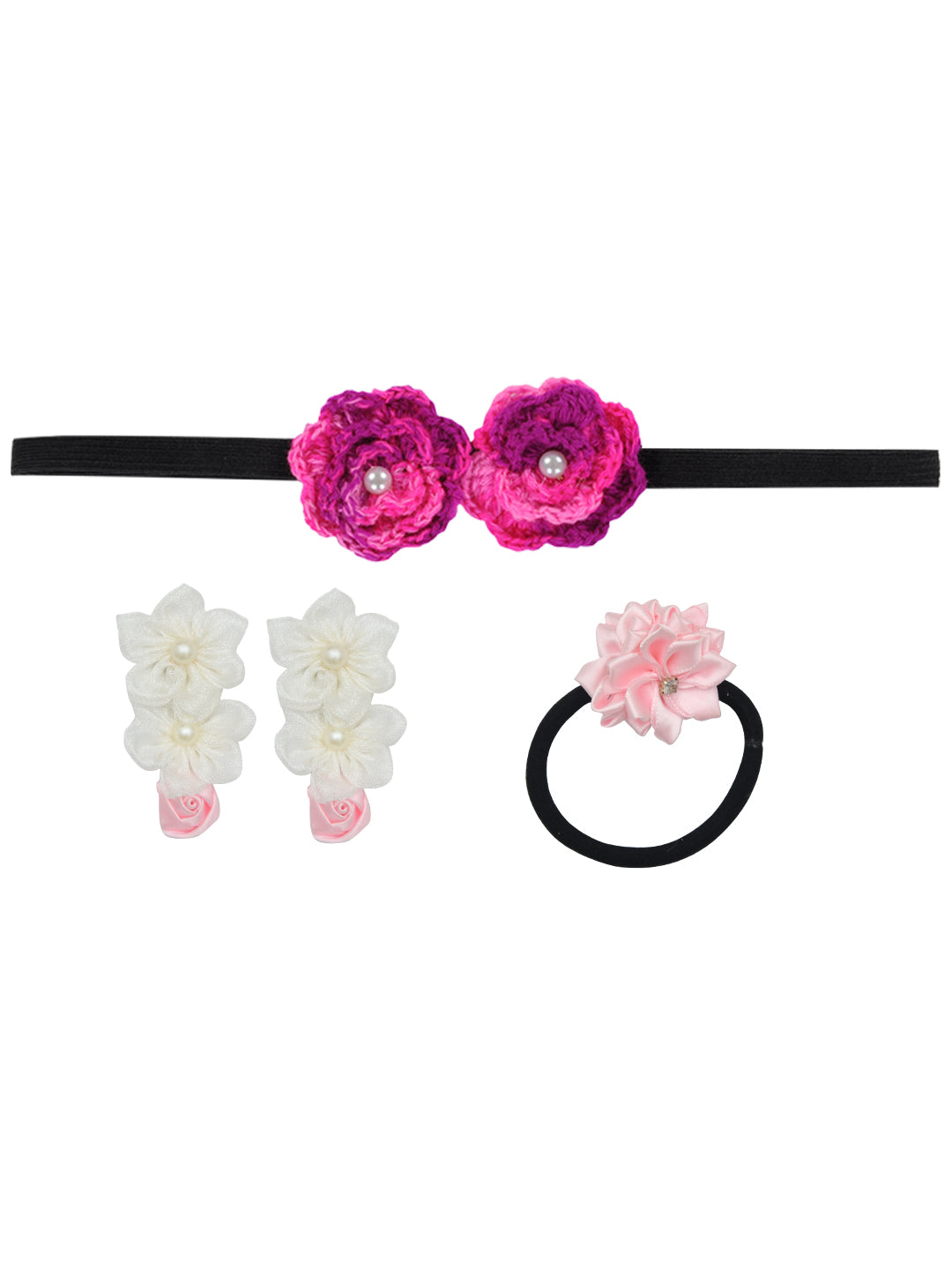 Pack of 4 Multicolor Super Bloom Girls Hair Accessories for Girls
