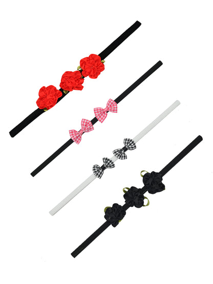 Pack of 4 Multicolor Cute Trendy Headbands for Girls