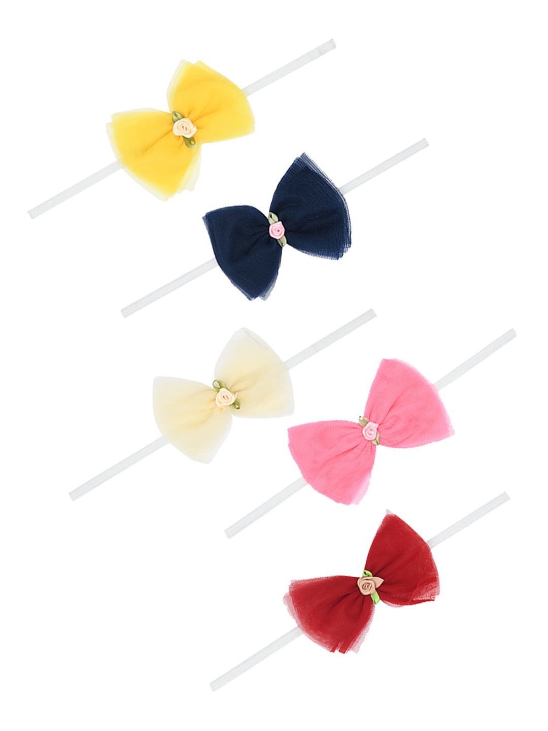 Beauty and The Bow Girls Trendy Bow Headband Pack of 5 - Multicolour