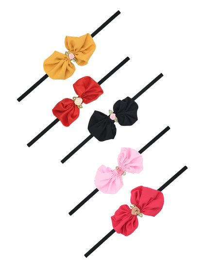 Multicolor Pack of 3 Beautiful Bow Hair Bands for Girls