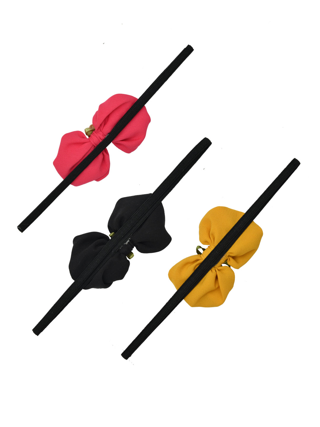 Multicolor Pack of 3 Beautiful Bow Hair Bands for Girls