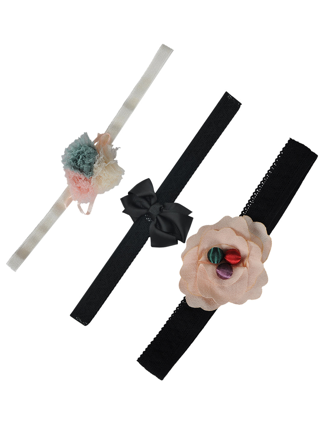 Pack of 3 Multicolor Bold & Beautiful Headbands for Girls