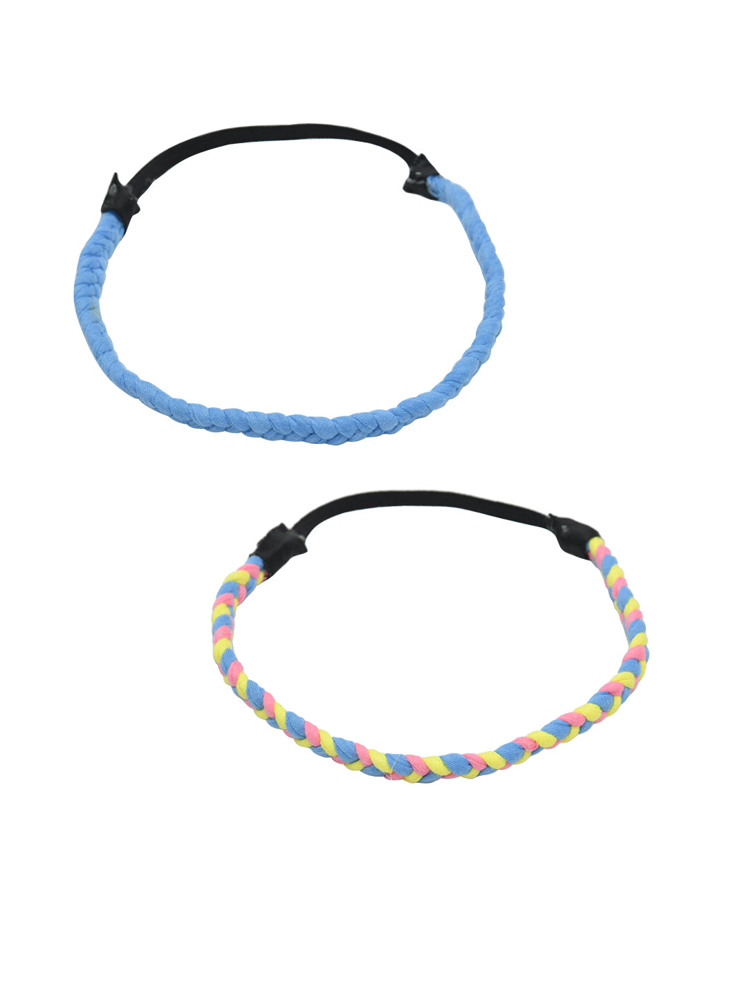 Multicolor Pack of 2 Braided Headbands for Girls