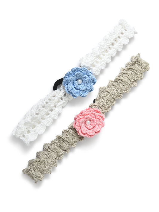 Endless Beauty Girls Trendy Crochet Floral  Headbands Pack of 2
