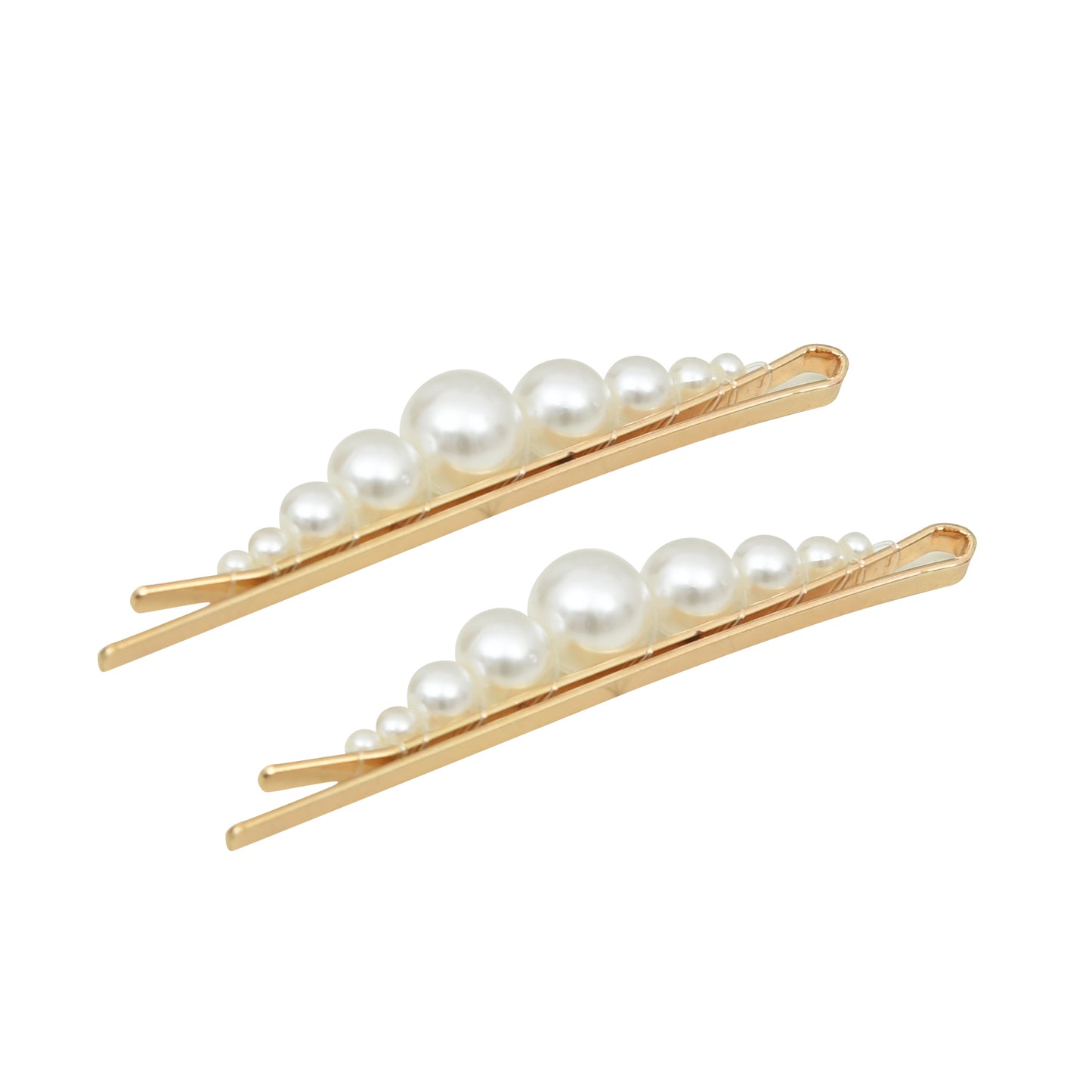 Set of 2 Off White Pearls Girls Hair Pins
