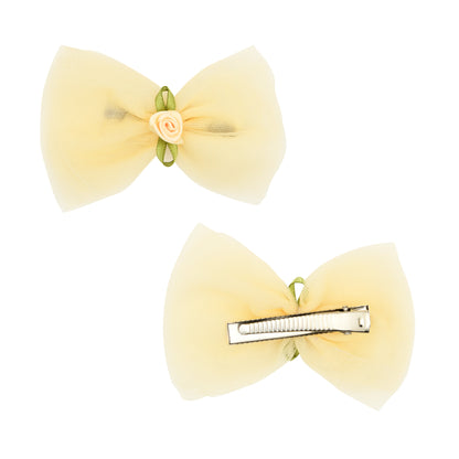 Set of 10 Multicolor Bow Hair Clips for Girls