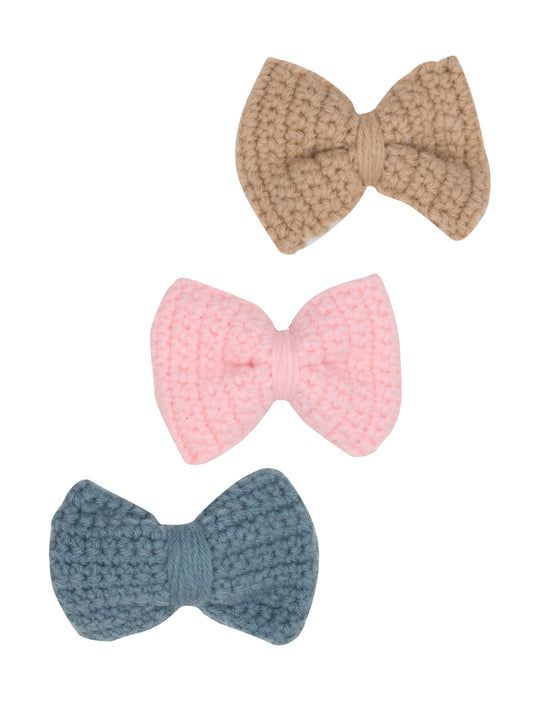 Bow Multicolor Pack of 3 Hair Clips for Girls