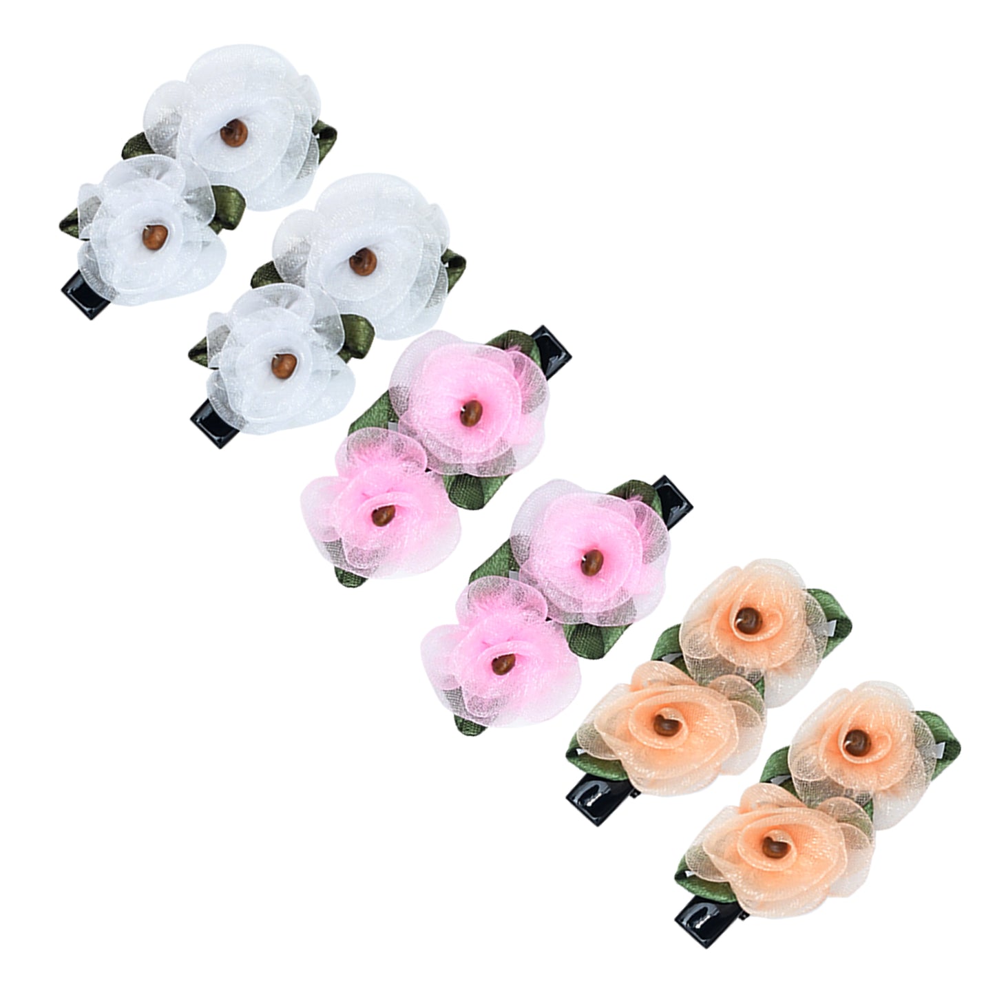 Multicolor Pack of 6 Cute Hair Clips for Girls