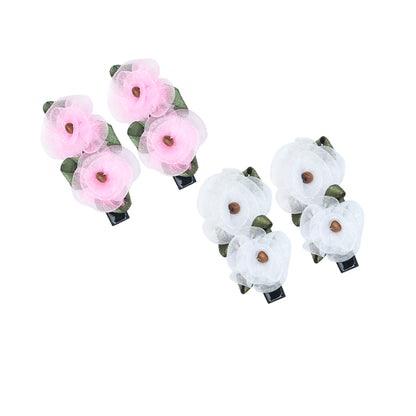 Floral Multicolor Hair Clips for Girls (Combo)
