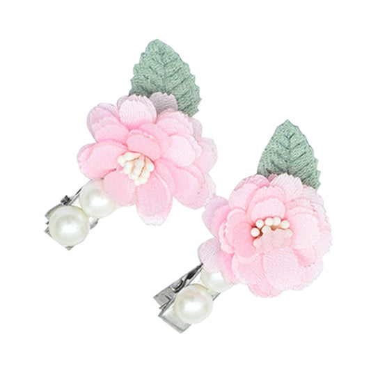Multicolor Pack of 2 Floral Hair Clips for Girls